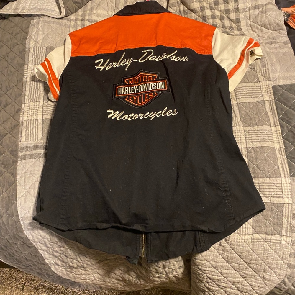 Harley Davidson collared shirt.